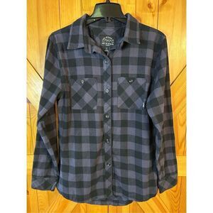 Saga Outerwear Flannel Shirt Large Plaid Side Zip Pocket (0918)